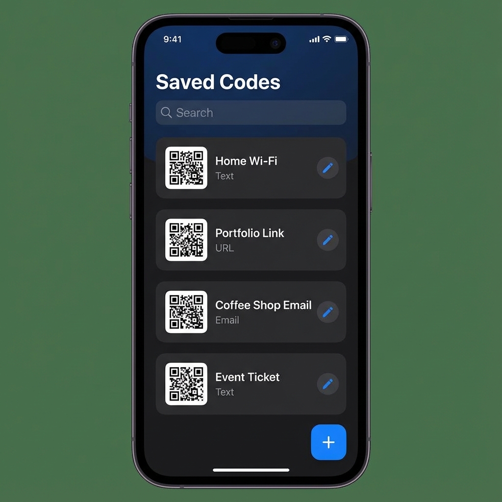 Saved QR Codes